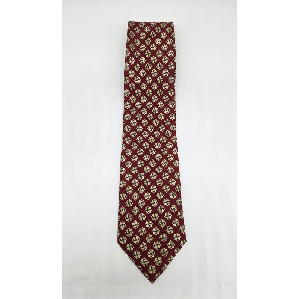Barneys New York 100%‎ Silk Burgandy Men's Tie Made In Italy